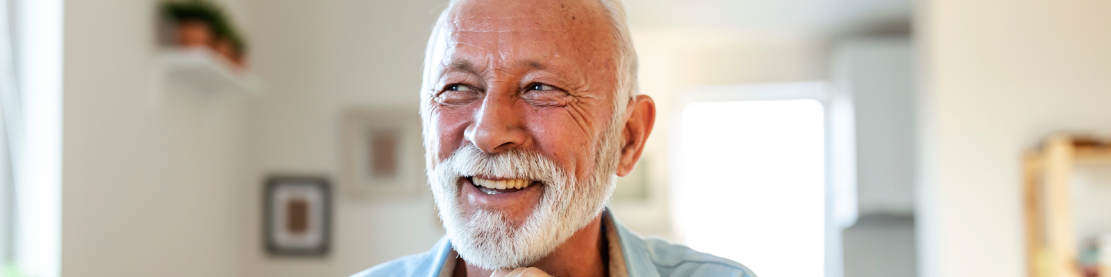 Older gentleman looking forward 